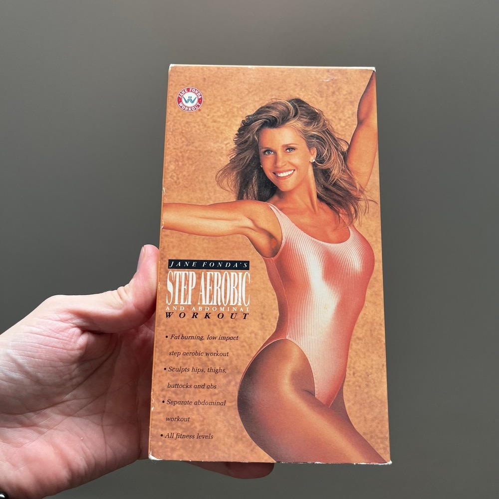 Jane Fonda Step Aerobic and Abdominal Workout VHS 1992 Vintage Fitness Tape